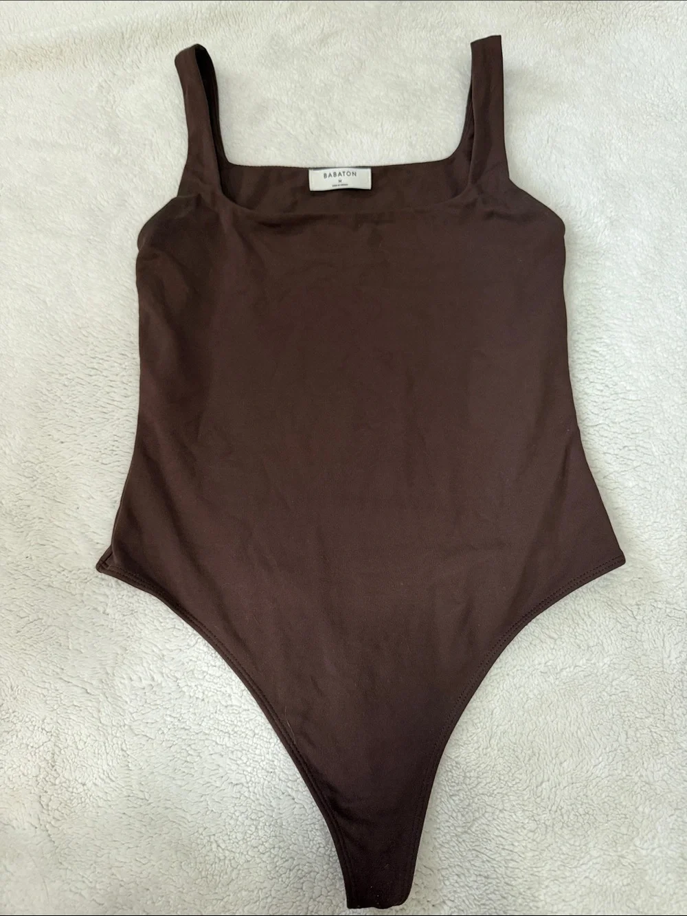 Aritzia Dark Brown Square Neck Kids One Piece